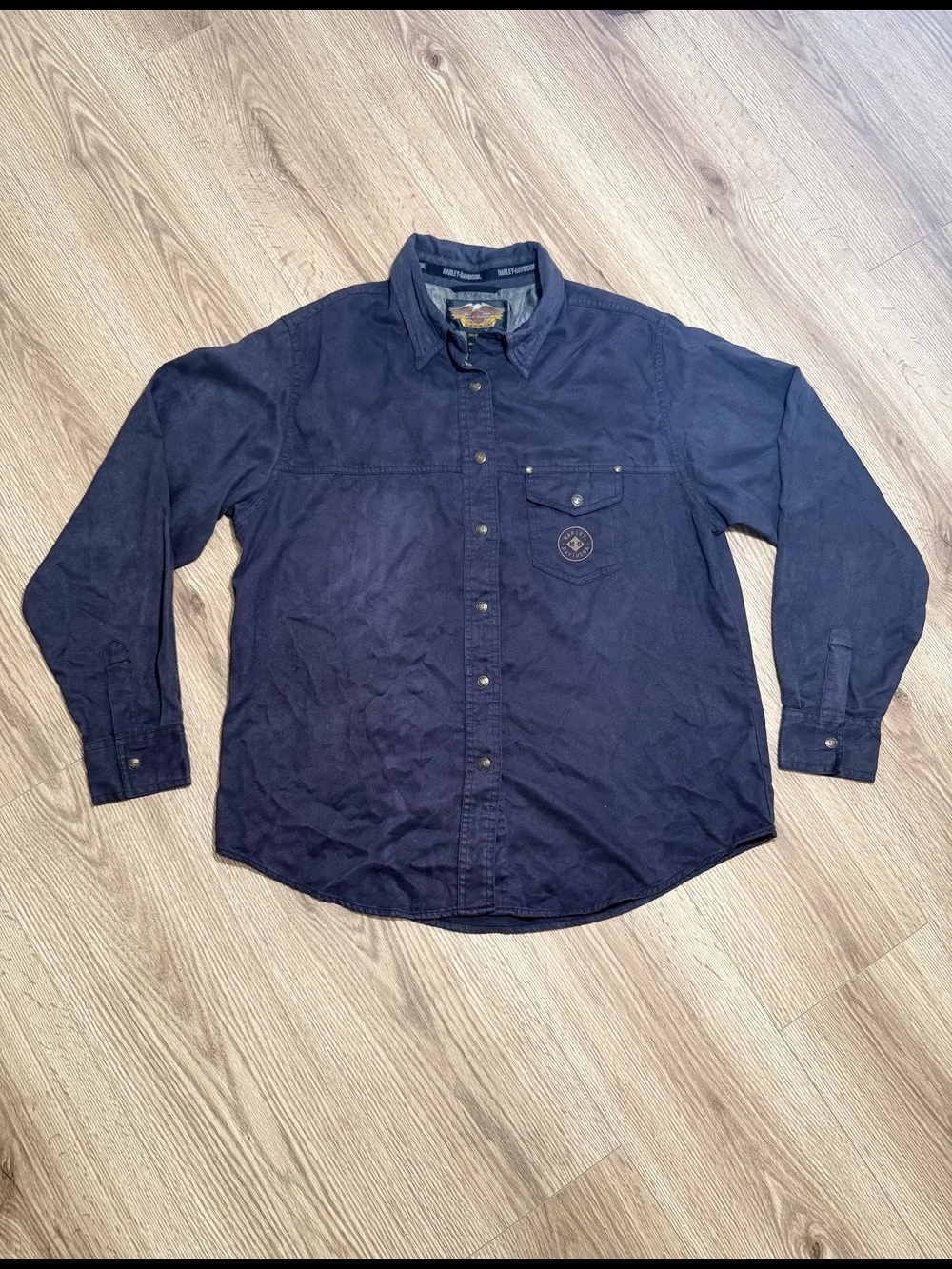 Harley-Davidson Men's Dark Gray Long-Sleeve Button Shirt